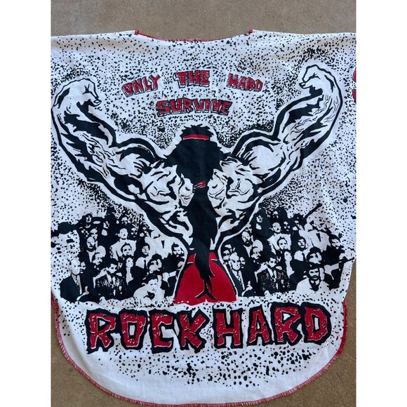 Vintage Bad Boyz Inc Rock Hard Oversized Graphic Muscle Poncho Shirt O/S BPG Mfg - Picture 5 of 5